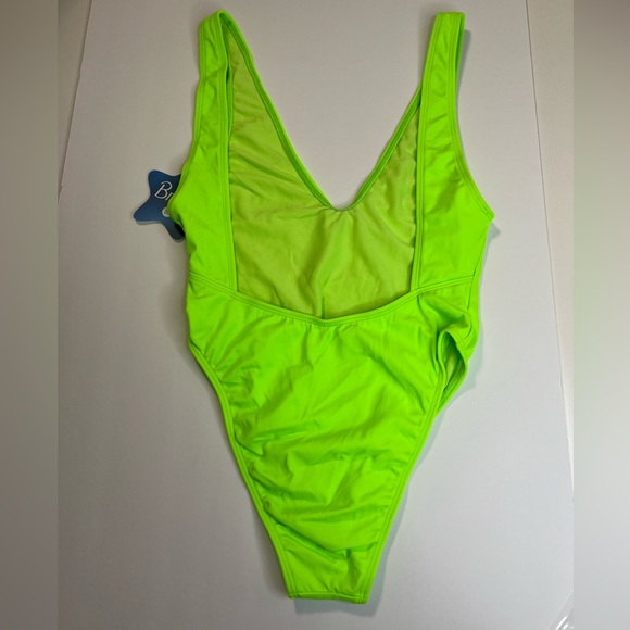 Breeza Maillot One Piece Swimsuit in Lime Green New With Tags Size Small - Picture 10 of 10